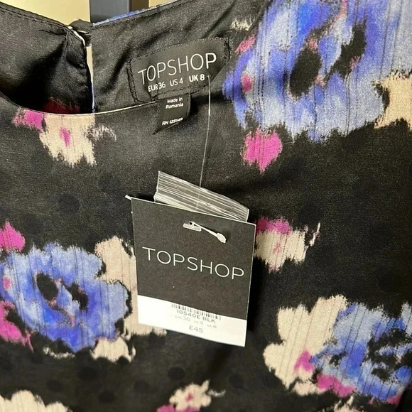 TOPSHOP Floral Shift Dress size 4 NEW - Picture 6 of 8